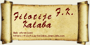 Filotije Kalaba vizit kartica